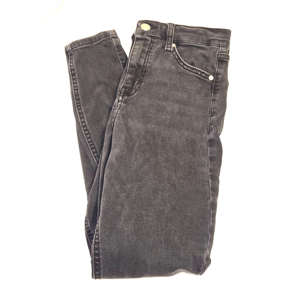 Topshop Jamie High-Rise Skinny Cropped Jeans Size | Women's 26 | Washed Black